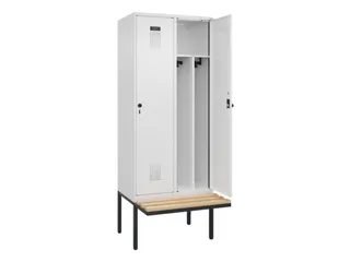 locker met bank,voor scheiding van kleding,HxBxD 2120x800x815mm,2vak - 1