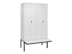 PBM-locker met bank,HxBxD 2120x1200x815mm,4vak,vak B 300mm