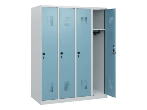 schoollocker,HxBxD 1530x1200x500mm,4vak,vak B 300mm,draaigrendel