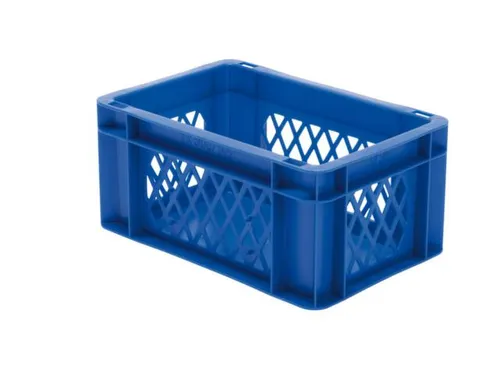 Euronorm-Stapelbak 5.5l Hxlxb 145x300x200mm Wanden Open Blauw
