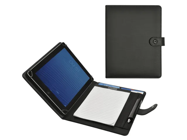 DESQ Schrijfmap voor tablet 7-10,4 inch met sluitclip Zwart