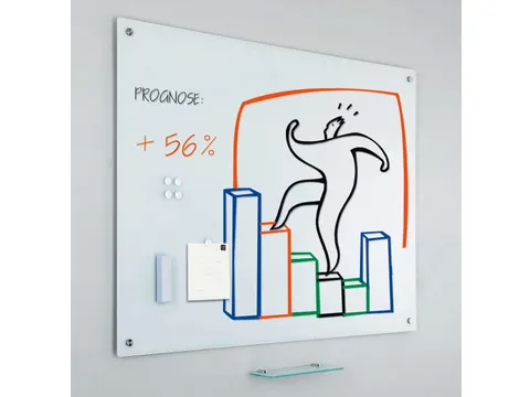 Glass2write Glasbord Magneethoudend 100x150cm Wit