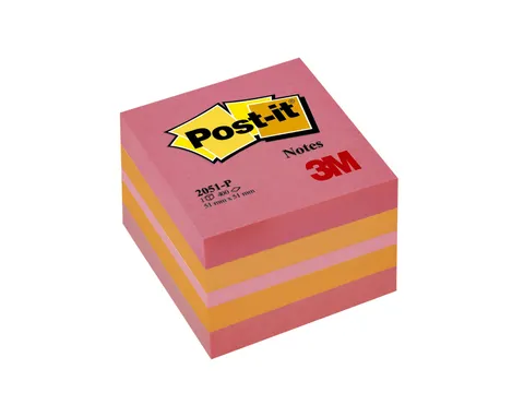 Memoblok 3M Post-it 2051P kubus 51x51mm assorti 400vel