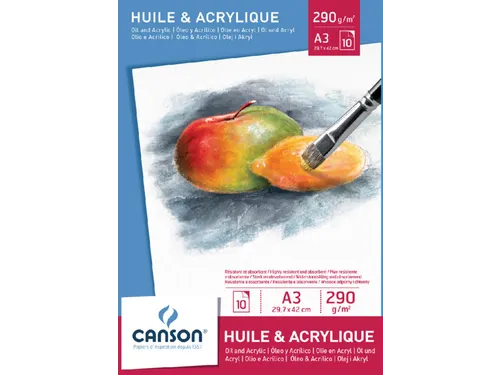 Schilderpapier Canson Graduate Oil & Acrylic 20vel 290gr A3 natuurlijk