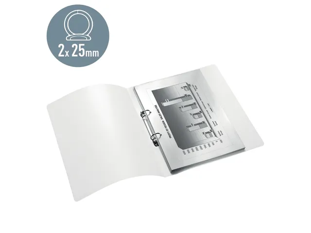 Ringband Leitz WOW A4 2-rings O-mech 25mm PP wit