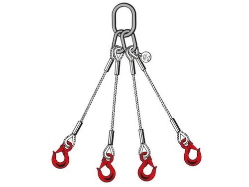 Kabelstrop 4strengen 10.5t 0-45° Kabel Ø 22mm Met Sika-haak