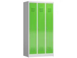 garderobekast 1800x870x500mm 3vak klink sokkel romp RAL7035 RAL6018