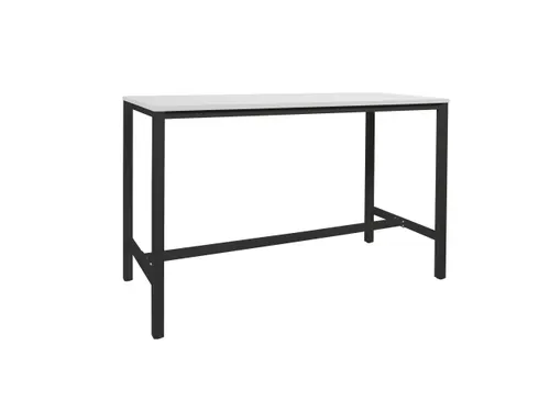Domino Basic Statafel 180x80x110cm Wit blad, Onderstel Zwart