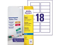 Avery Zweckform J8871-5 Magnetische Etiketten 78x28mm Wit inkjet 90 st