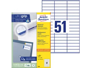 Etiket Avery Zweckform 3420 70x16.9mm wit 5100stuks - 6
