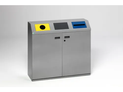 Afvalverzamelstation 3x80 Liter Inworp ral1023/ral7021/ral5010