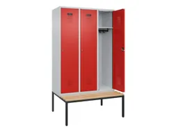 locker met bank,HxBxD 2120x1200x815mm,3vak,vak B 400mm,cilinderslot