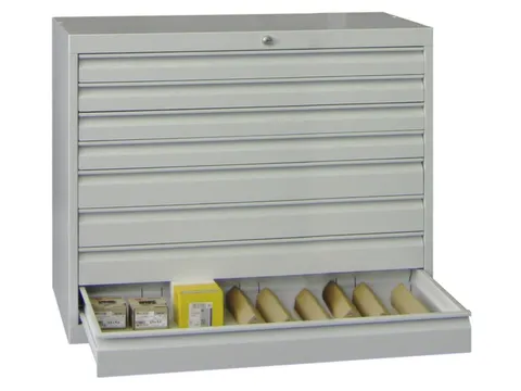 armoire à tiroirs HxlxP 800x1023x600mm RAL7035 face avant RAL3000