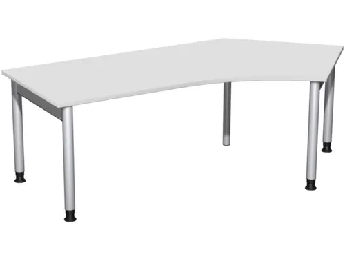 In hoogte verstelbaar hoekbureau 680-820x2166x1130mm grijs zilver