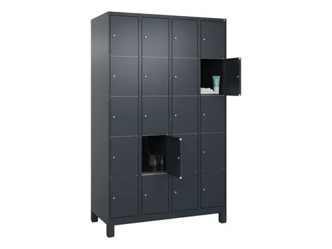 lockerkast,HxBxD 1950x1200x500mm,4x5vakken,vak B 300mm,cil.-slot