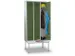 Armoire vestiaire avec banc,RAL7035,face avant RAL6011