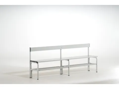 omkleedbank,HxLxD 770x1500x375mm,alu. lijsten,frame RVS RAL7035