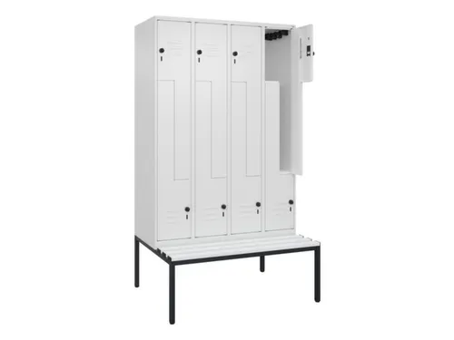 Z-garderobekast,HxBxD 2120x1200x815mm,8vak,vak B 300mm,draaigrendel