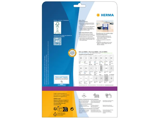 HERMA 4355 Diskette etiketten A4 70x67,7mm Wit 200 stuks