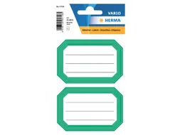 Boek Etiket Herma 5716 82x55mm Groene rand gelinieerd 12 stuks