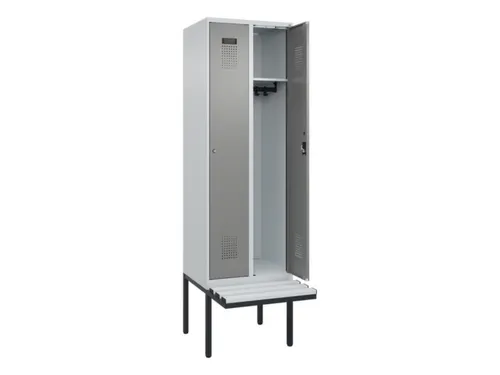 locker met bank,HxBxD 2120x600x815mm,2vak,vak B 300mm,cilinderslot