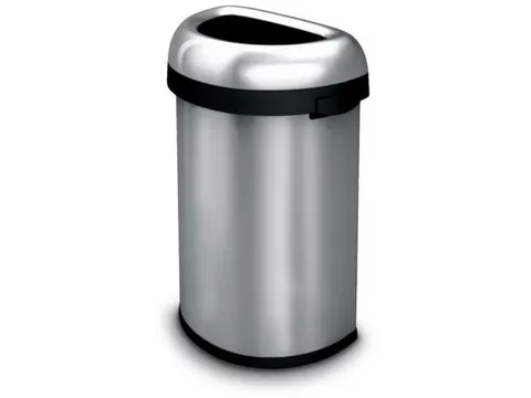 RVS afvalbakken,60l,HxBxD 760x470x335mm,romp RVS,vloerring