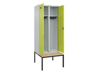 locker met bank,voor scheiding van kleding,HxBxD 2120x800x815mm,2vak - 1