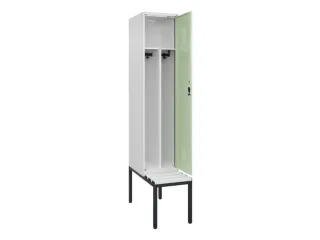 locker met bank,voor scheiding van kleding,HxBxD 2120x400x815mm,1vak - 1