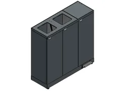 Bica 973 Afvalscheidingsunit 3x65 Liter Zwart