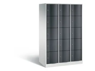 lockerkast cil.slot 1950x1150x640mm 3x5 vakken RAL7035 front RAL7021 - 1