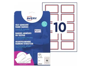 Naambadge etiket Avery L4786 80x50mm rood kader Laserprinter 200 stuks - 1