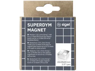 Magneten Sigel voor glasbord set 2stuks zilverkleurig C10 Extra-sterk - 1