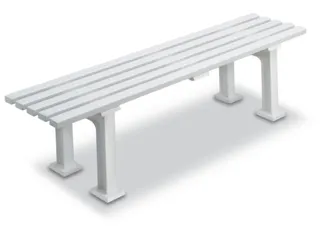 Kunststofbank 415x1500x370mm Zit H 415mm 5 Latten 2 Pootstellen Wit - 1