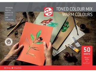 gekleurd tekenpapier, warme kleuren, ft A4 180g - 1