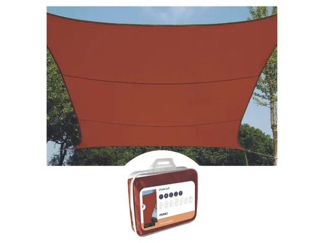 Zonnezeil Vierkant 3.6x3.6m Terracotta