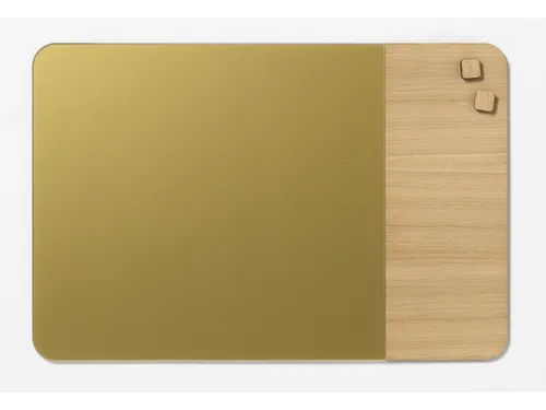 Glasmagneetbord Naga 40x60cm goud/eiken afgeronde hoeken