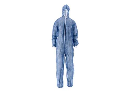 pp non woven coverall met pe coating maat XXL blauw 50 Stuks