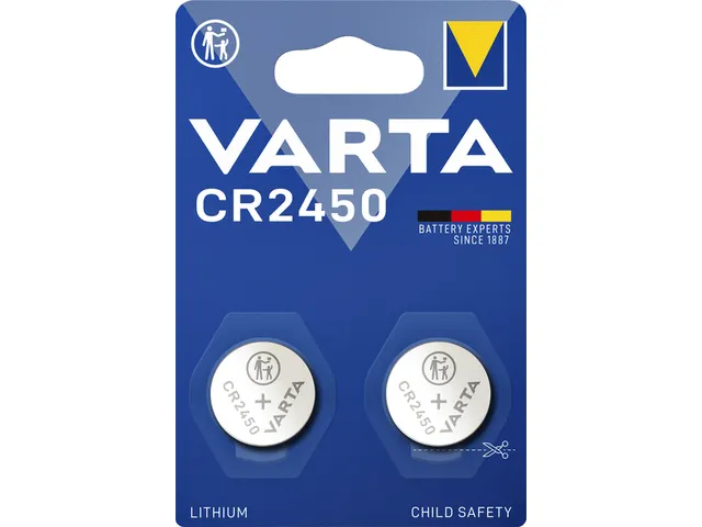 Batterij Varta knoopcel CR2450 lithium blister à 2 stuks