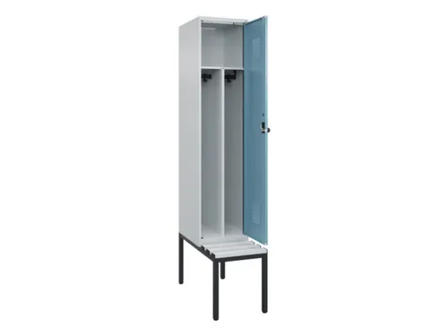 locker met bank,voor scheiding van kleding,HxBxD 2120x400x815mm,1vak