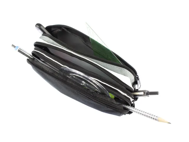 Trousse 3 compartiments noir/blanc/gris