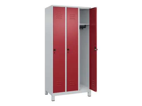 locker,HxBxD 1950x900x500mm,3vak,vak B 300mm,draaigrendel,voeten