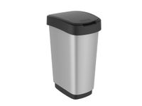 Afvalbak Twist 50 liter Zilver Zwart