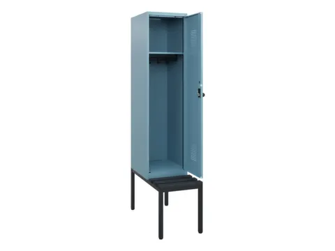 locker met bank,HxBxD 1950x400x815mm,1vak,vak B 400mm,draaigrendel