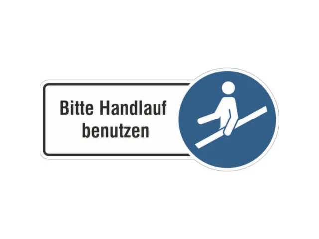 aanwijzingsbord,A.u.b. leuning gebruiken,PVC,om te verlijmen