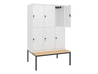 Dubbeldekse dekenkist,HxBxD 1950x1200x815mm,3x2vak.,vak B 400mm - 2