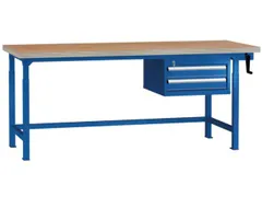 werkbank,HxBxD 750-1050x2000x800mm,onderstel RAL7035,fronten RAL5010