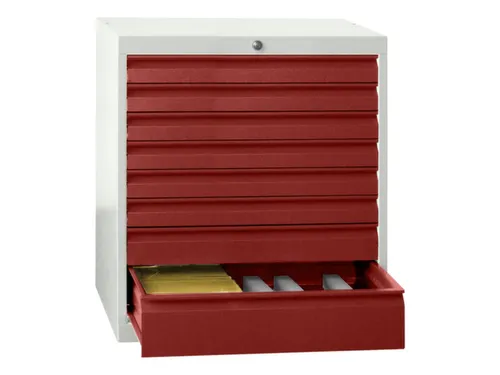 ladekast,HxBxD 600x715x600mm,5lade(n),cil.-slot,RAL7035,front RAL3000
