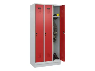 locker,HxBxD 1950x900x500mm,3vak,vak B 300mm,draaigrendel,sokkel - 1