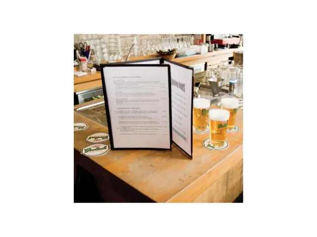 Protège-menu Securit A4 3 volets/6 pages transparent 3 pièces
