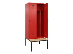 locker met bank,voor scheiding van kleding,HxBxD 2120x800x815mm,2vak